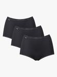 Хлопковые трусы sloggi Basic+ Maxi, 3 шт., черные - фото