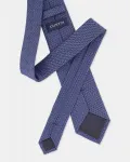 Галстук из микроструктурного шелка Dustin, темно-синий - фото 2