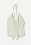 Топ Bershka RUFFLED STRAPPY HALTER , Beige/White - фото 5