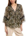 Блуза в крестьянском стиле Kobi Halperin Ele Print, черный - фото
