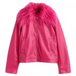 Куртка H&M With A Fluffy Collar, розовый - фото