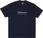 Футболка Supreme Gold Bars Tee 'Navy', синий - фото 2