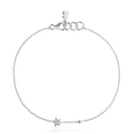 Браслет Tous Grain Star Chain, белое золото/бриллианты - фото