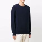 Вязаный свитер с круглым вырезом Brunello Cucinelli, синий - фото 5