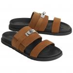 Шлепанцы мужские Hermes, коричневый - фото 3