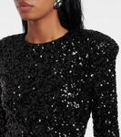 Мини-платье с бантом и пайетками Rotate, Black - фото 4