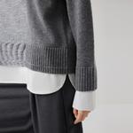 ELLE Свитер Women's Light Gray Lapel Moderate Others - фото 6