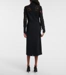 Платье миди с кружевной отделкой Elie Saab, черный - фото 3