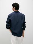 Рубашка Massimo Dutti 100% Linen Regular Fit, синий - фото 5