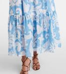 Павловый хлопковый макси-юбка Etro, Blue - фото 6