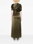 Драпированное макси-платье MALINA, зеленый - фото 4