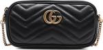 Сумочка Gucci GG Marmont Matelassé Zip Top Super Mini Bag Black, черный - фото