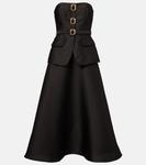 Украшенное платье миди с поясом Self-Portrait, черный - фото