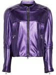 LaQuan Smith бомбер с эффектом металлик, фиолетовый - фото