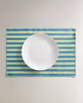 Салфетки Zara Home Striped Resin-coated, зеленый/синий - фото 2