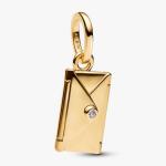 Шарм Pandora Engravable & Openable Envelope Dangle, золото - фото