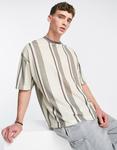 Нейтральная футболка оверсайз в вертикальную полоску ASOS DESIGN - фото 2
