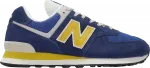 Кроссовки New Balance 574, синий/белый/желтый - фото