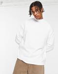 Белая футболка оверсайз с длинным рукавом и высоким воротником ASOS DESIGN - фото 2