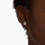 Серьги-гвоздики с аквамарином и микропаве из белого золота 18 карат (5 мм) Blue Nile - фото 3