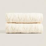 Плед Zara Home Cable-knit, кремовый - фото