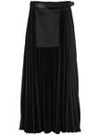 Peter Do плиссированная юбка с поясом, черный - фото