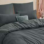 Комплект постельного белья RUIKASI, 3 предмета, 200х200/80x80, антрацит - фото 4