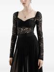 Топ Dolce & Gabbana с цветочным кружевом и вырезом в форме сердца, черный - фото 4