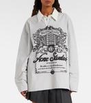 Хлопковая толстовка с логотипом Acne Studios, Cold Grey - фото 6