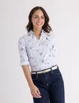 Рубашка U.S. Polo Assn Long Sleeve Fitted Printed Poplin, белый/голубой - фото 4