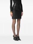 Versace кожаная юбка мини, черный - фото 4