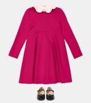 Плиссированное платье из джерси Il Gufo, розовый - фото 2