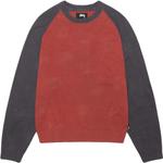 Colorblocked Raglan Knit Crew Stussy, красный - фото