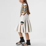 Платье-юбка детское Burberry, белый - фото 3