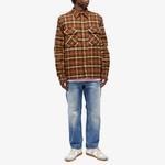 Loewe утепленная рубашка в клетку, коричневый - фото 5