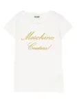 Футболка с вышитым логотипом Moschino Kids, белый - фото