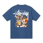 Футболка Stussy Kittens, синяя - фото 2