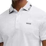 Футболка поло с принтом логотипа HUGO BOSS, белая - фото 6