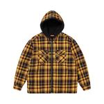 Рубашка Supreme Lined Zip Up Hooded Flannel Shirt 'Yellow' - фото