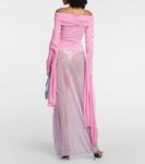 Драпированный топ Acne Studios, розовый - фото 3