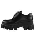 Кроссовки monolith brushed leather lace-up shoes 'black' Prada, черный - фото