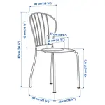 Комплект стол и стулья, серый, без подушки, 2 стула LÄCKÖ IKEA - фото 8