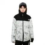 LINING Унисекс пуховик черно-белый, Black White - фото 8