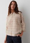 Блуза OPUS BATWING 3/4 SLEEVE CHECK PATTERN, Caramel/Brown - фото