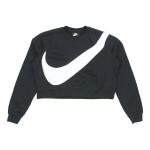 Толстовка (WMNS) Nike Sportswear Swoosh Large Round Neck Black, черный - фото