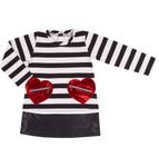 Платье для девочки из экокожи с вышивкой Stitch в полоску EMC, Striped - фото