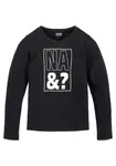 KIDSWORLD рубашка с длинными рукавами "NA&?", принт, черный - фото 5