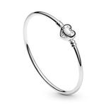 Браслет Pandora Moments Heart Clasp Bangle, стерлинговое серебро - фото 5