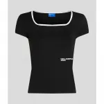 Футболка Karl Lagerfeld Milano Piping, черный - фото 3