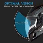 Шлем мотоциклетный YEATLM US03 Bluetooth, черный / красный - фото 2